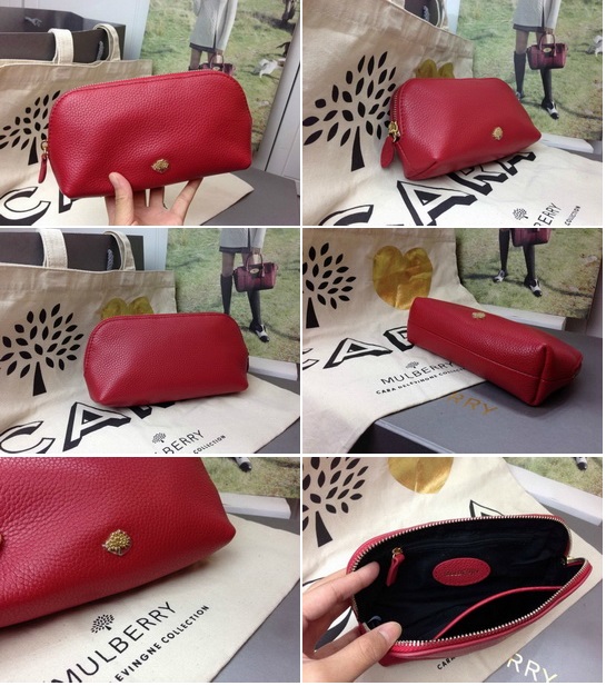 2014 A/W Mulberry Make Up Case Poppy Red Small Grain